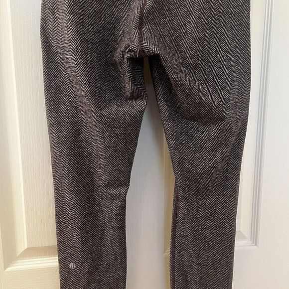 Lululemon Wunder Under Pant Leggings Giant Herringbone Black Heathered Women's 8 - Picture 10 of 14
